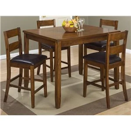 Plantation Counter Height Table and Four Stools